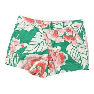 Lilly Pulitzer Women’s Size 8 Floral Green & Pink Cotton Shorts EUC